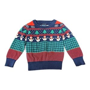 Stylish Andy & Evan Holiday Snowman Sweater - Multicolor